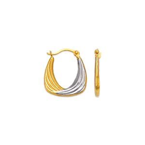 14K REAL GOLD Hollow Super Light Hoop Earrings